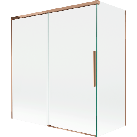 Mexen Rox paravan de cadă, glisant, cu 2 uși, 150 + 70 x 150 cm, transparent, aur roz - 8C9-150-070-60-00