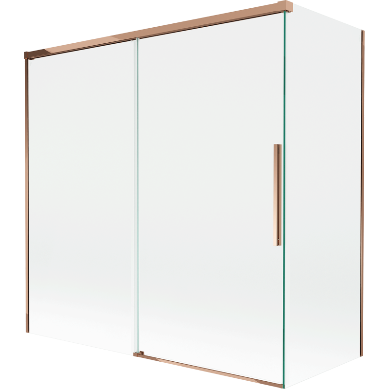 Mexen Rox paravan de cadă 2 uși glisante 160 + 70 x 150 cm, transparent, aur roz - 8C9-160-070-60-00
