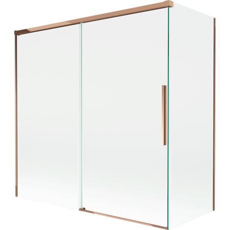 Mexen Rox paravan de cadă 2 uși glisante 160 + 70 x 150 cm, transparent, aur roz - 8C9-160-070-60-00