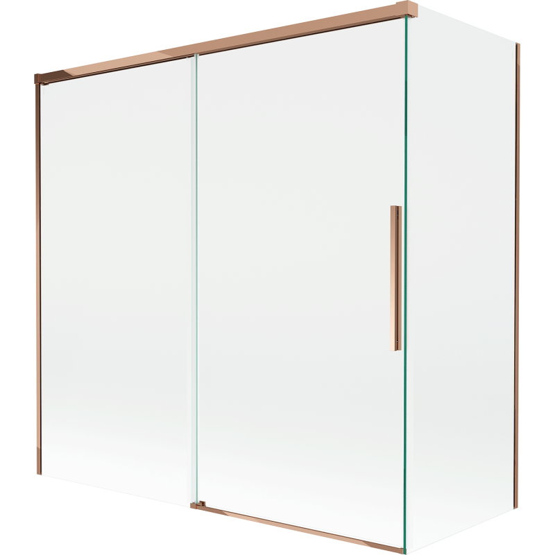 Mexen Rox 2-szárnyú tolóajtós zuhanyfal 160 + 80 x 150 cm, átlátszó, rózsaarany - 8C9-160-080-60-00