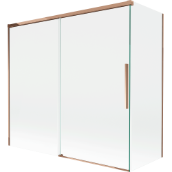 Mexen Rox 2-szárnyú tolható kádparaván 170 + 80 x 150 cm, átlátszó, rózsaarany - 8C9-170-080-60-00
