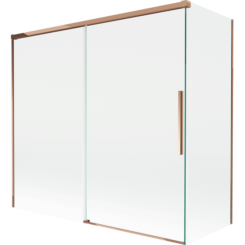 Mexen Rox 2-szárnyú tolófürdő képernyő 170 + 80 x 150 cm, átlátszó, rózsaarany - 8C9-170-080-60-00