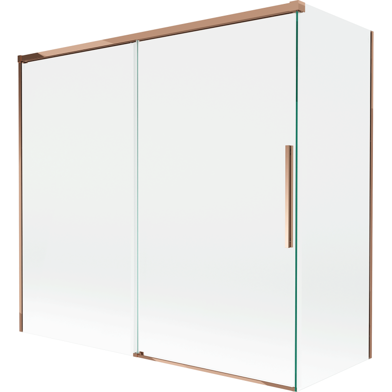 Mexen Rox paravan de cadă extensibil cu 2 panouri 170 + 80 x 150 cm, transparent, aur roz - 8C9-170-080-60-00