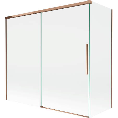 Mexen Rox paravan de cadă extensibil cu 2 panouri 170 + 80 x 150 cm, transparent, aur roz - 8C9-170-080-60-00