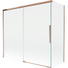 Mexen Rox paravan de cadă extensibil cu 2 panouri 170 + 80 x 150 cm, transparent, aur roz - 8C9-170-080-60-00