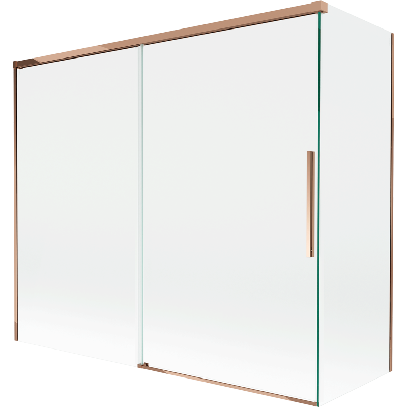 Mexen Rox kétszárnyú, toló, 180 + 80 x 150 cm-es zuhanyfal, átlátszó, rózsaarany - 8C9-180-080-60-00