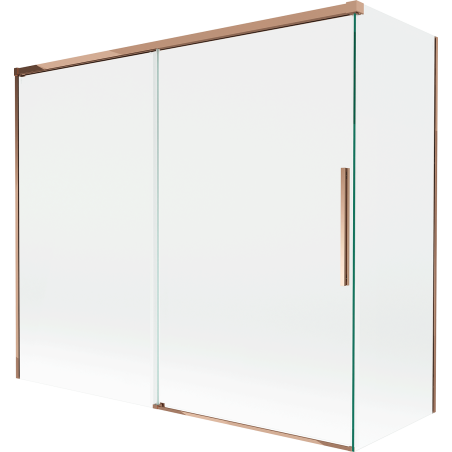 Mexen Rox 2-szárnyú, toló fürdőszobai paraván 180 + 80 x 150 cm, átlátszó, rózsarany - 8C9-180-080-60-00