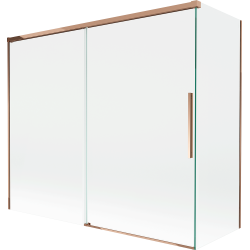 Mexen Rox duplaszárnyú toló zuhanyfal 180 + 90 x 150 cm, átlátszó, rózsaszín arany - 8C9-180-090-60-00