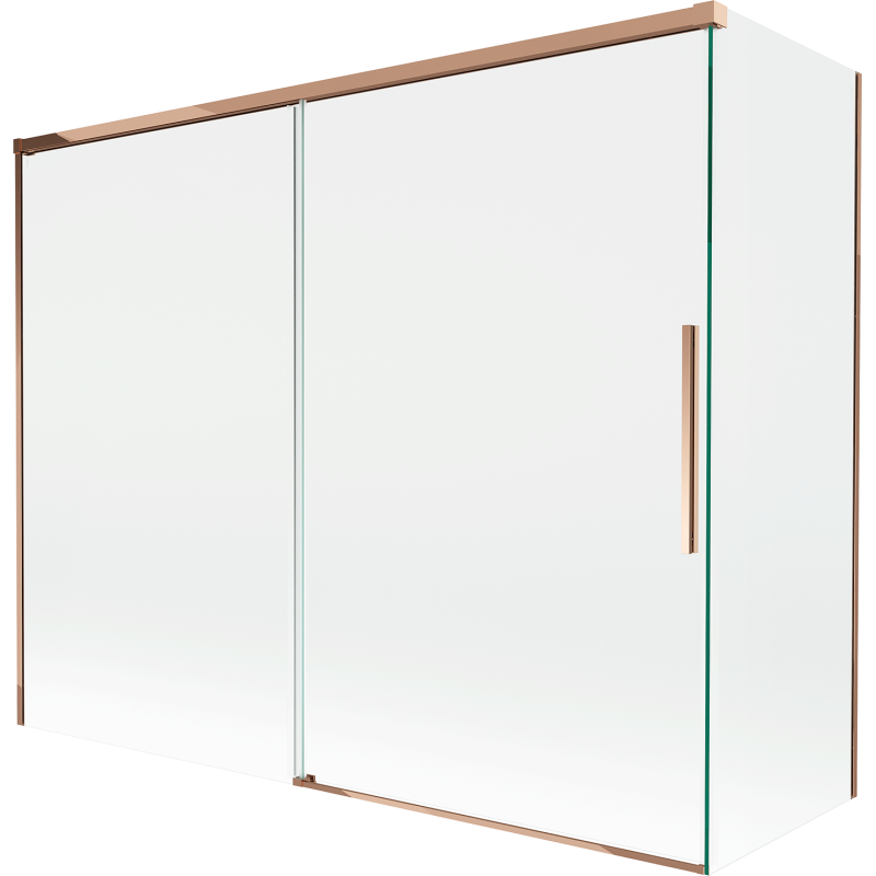 Mexen Rox 2-szárnyú tolható fürdőszobai paraván 190 + 90 x 150 cm, átlátszó, rózsaarany - 8C9-190-090-60-00