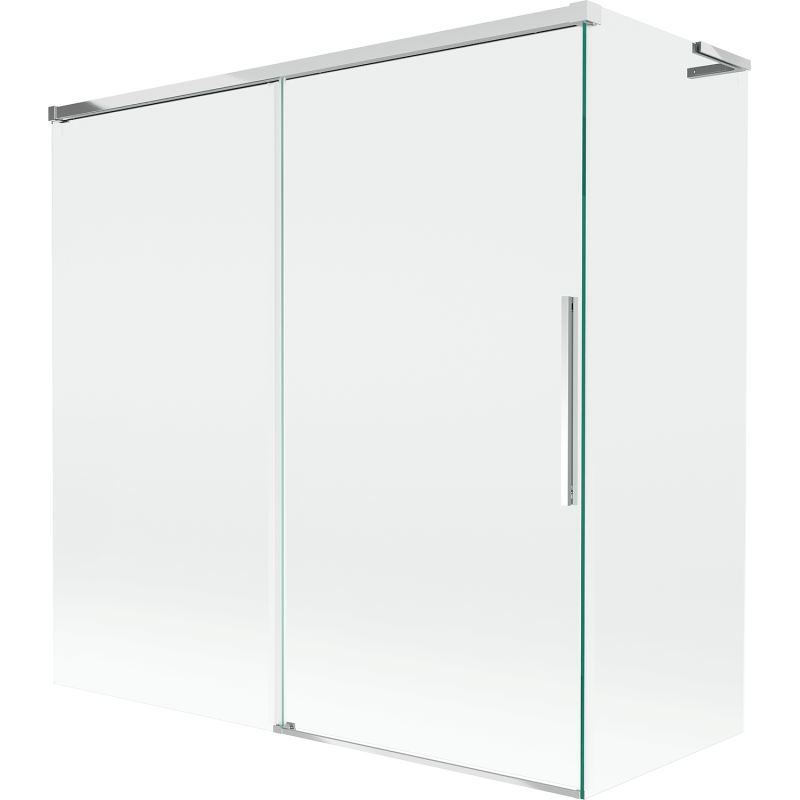 Mexen Rox L kádparaván 2-szárnyas tolható 160 + 80 x 150 cm, átlátszó, króm - 8C9L-160-080-01-00