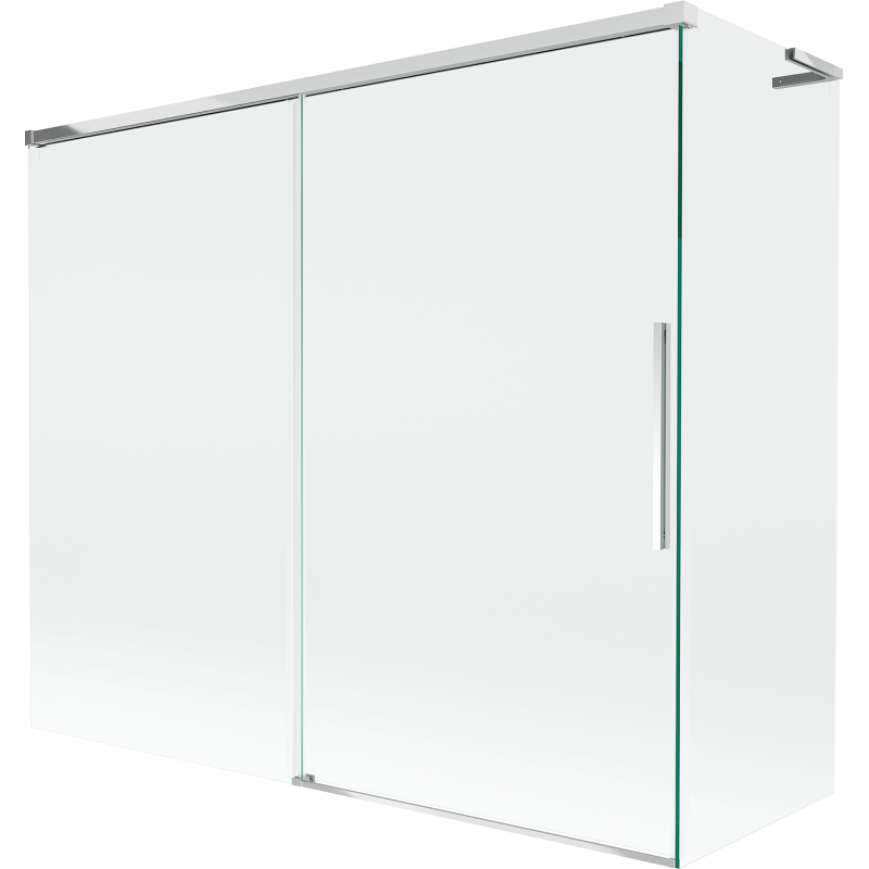 Mexen Rox L kétajtós tolóajtós kádparaván 180 + 80 x 150 cm, átlátszó, króm - 8C9L-180-080-01-00