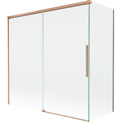 Mexen Rox paravan pentru cadă de baie, 2 aripi glisante, 160 + 70 x 150 cm, transparent, cupru periat - 8C9-160-070-65-00