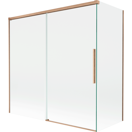 Mexen Rox panou de baie cu 2 aripi glisante 160 + 70 x 150 cm, transparent, cupru periat - 8C9-160-070-65-00
