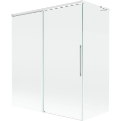 Mexen Rox L kétszárnyú összecsukható fürdőkád paraván, 140 + 70 x 150 cm, átlátszó, fehér - 8C9L-140-070-20-00