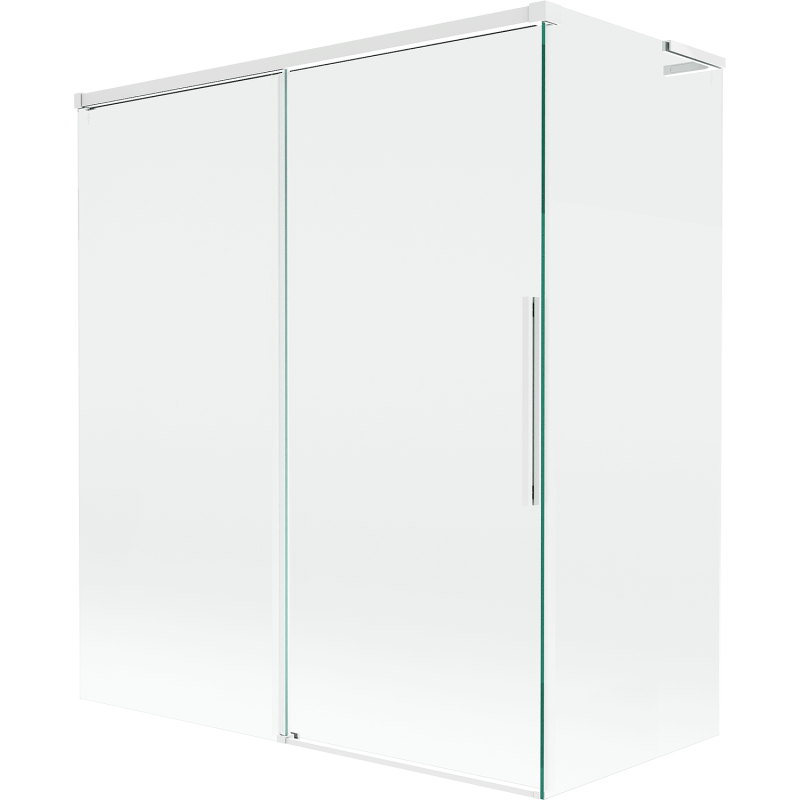 Mexen Rox L fürdőkádparaván, 2 szárnyú tolóajtó, 140 + 70 x 150 cm, áttetsző, fehér - 8C9L-140-070-20-00