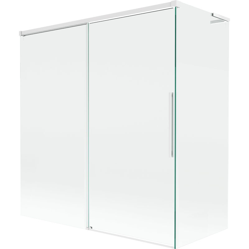 Mexen Rox L kétajtós, toló fürdőszobai paraván 150 + 70 x 150 cm, átlátszó, fehér - 8C9L-150-070-20-00