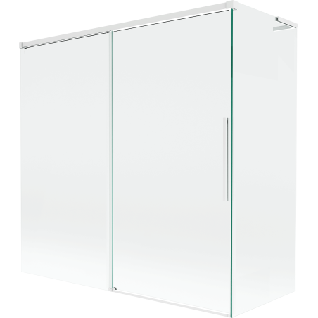 Mexen Rox L paravan pentru cadă, cu 2 uși culisante 160 + 70 x 150 cm, transparent, alb - 8C9L-160-070-20-00