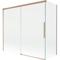 Mexen Rox paravan pentru cadă, culisant pe 2 secțiuni, 170 + 80 x 150 cm, transparent, cupru periat - 8C9-170-080-65-00