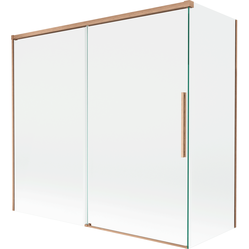 Mexen Rox paravan de cadă 2-pliant extensibil 170 + 80 x 150 cm, transparent, cupru periat - 8C9-170-080-65-00
