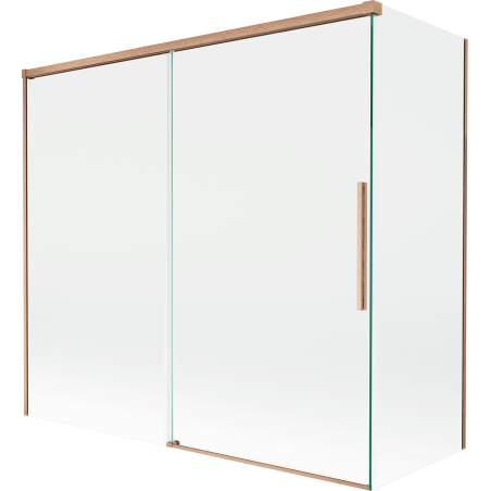 Mexen Rox paravan de cadă 2-pliant extensibil 170 + 80 x 150 cm, transparent, cupru periat - 8C9-170-080-65-00