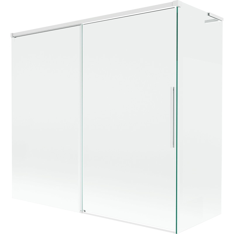 Mexen Rox L 2-szárnyú, eltolható kádparaván 170 + 75 x 150 cm, átlátszó, fehér - 8C9L-170-075-20-00