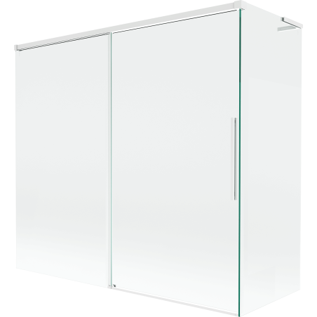 Mexen Rox L 2-szárnyú, eltolható kádparaván 170 + 75 x 150 cm, átlátszó, fehér - 8C9L-170-075-20-00