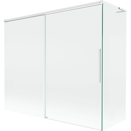 Mexen Rox L paravan cadă cu 2 uși glisante 190 + 80 x 150 cm, transparent, alb - 8C9L-190-080-20-00