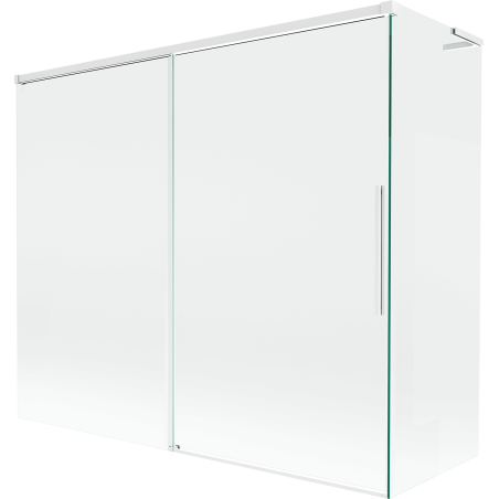 Mexen Rox L kétpaneles, elhúzható fürdőkádparaván 180 + 90 x 150 cm, átlátszó, fehér - 8C9L-180-090-20-00
