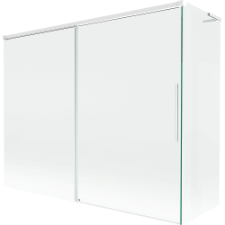 Mexen Rox L paravan de cadă cu 2 uși glisante 190 + 90 x 150 cm, transparent, alb - 8C9L-190-090-20-00