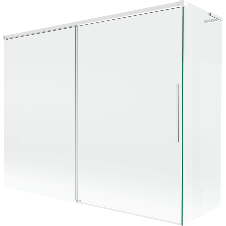 Mexen Rox L paravan de baie cu 2 uși glisante 190 + 90 x 150 cm, transparent, alb - 8C9L-190-090-20-00