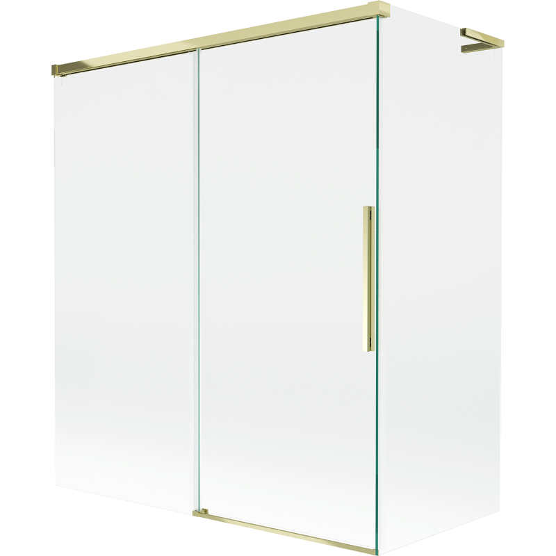 Mexen Rox L kétszárnyú, toló ajtós fürdőkád paraván 140 + 70 x 150 cm, átlátszó, arany - 8C9L-140-070-50-00