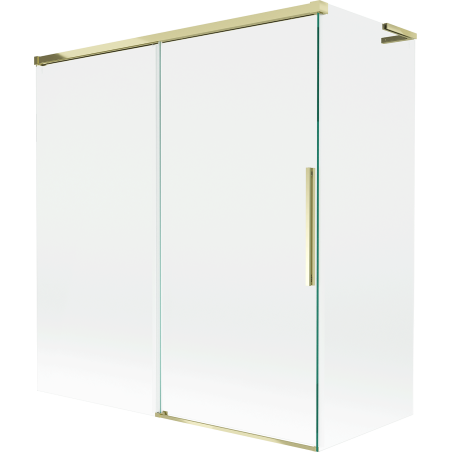 Mexen Rox L kádperem feletti kétszárnyú tolóajtó 150 + 70 x 150 cm, átlátszó, arany - 8C9L-150-070-50-00