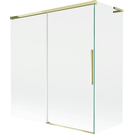 Mexen Rox L paravan cadă glisant cu 2 uși 150 + 70 x 150 cm, transparent, auriu - 8C9L-150-070-50-00