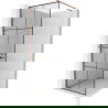 Mexen Kioto+ zuhanyfal polccal és korláttal 70 x 200 cm, Átlátszó/Fekete minta 8 mm, Rózsaszín-arany - 800-070-121-60-77