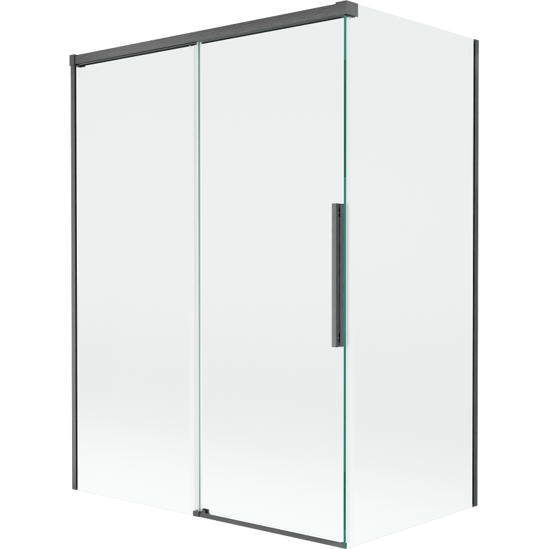 Paravan cadă Mexen Rox cu 2 uși glisante 120 + 70 x 150 cm, transparent, gri armat periat - 8C9-120-070-66-00