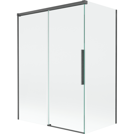 Paravan cadă Mexen Rox cu 2 uși glisante 120 + 70 x 150 cm, transparent, gri armat periat - 8C9-120-070-66-00
