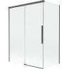 Paravan cadă Mexen Rox cu 2 uși glisante 120 + 70 x 150 cm, transparent, gri armat periat - 8C9-120-070-66-00