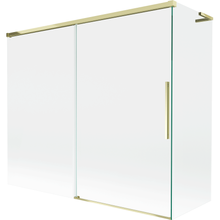 Mexen Rox L paravan de cadă cu 2 aripi culisante 180 + 80 x 150 cm, transparent, auriu - 8C9L-180-080-50-00