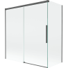Mexen Rox paravan de cadă cu 2 aripi culisante 150 + 70 x 150 cm, transparent, gri armă periat - 8C9-150-070-66-00
