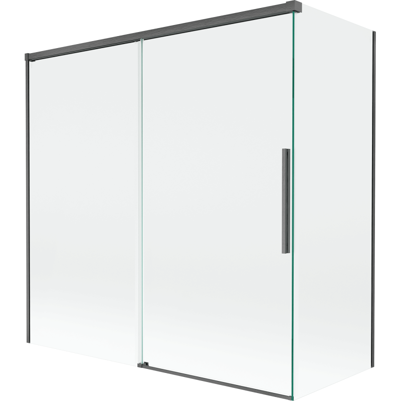 Mexen Rox 2-szárnyú, toló zuhanyfal 160 + 70 x 150 cm, átlátszó, sötétszürke kefélt - 8C9-160-070-66-00