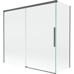 Mexen Rox paravan de baie cu 2 uși glisante 170 + 75 x 150 cm, transparent, gri periat - 8C9-170-075-66-00