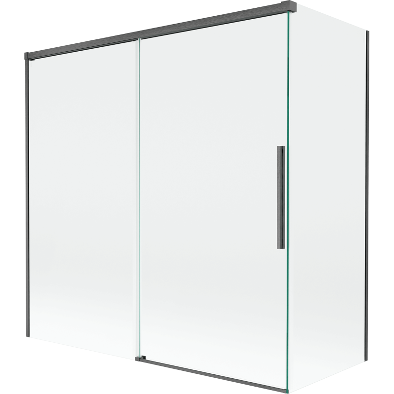 Mexen Rox paravan duș 2-panouri culisant 160 + 80 x 150 cm, transparent, gri armă periat - 8C9-160-080-66-00