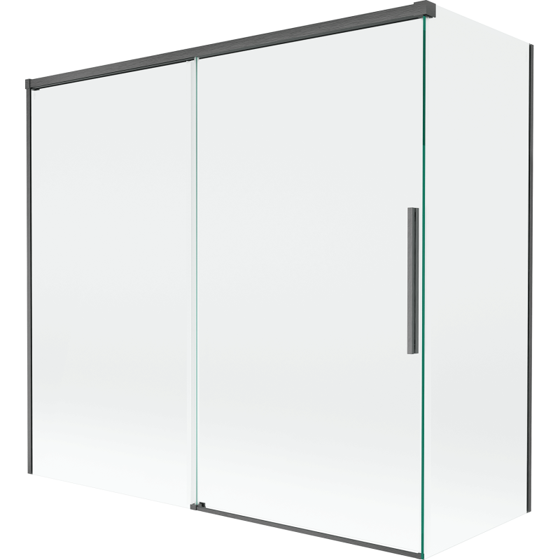 Mexen Rox paravan de cadă cu 2 uși glisante 170 + 80 x 150 cm, transparent, gri metalic periat - 8C9-170-080-66-00