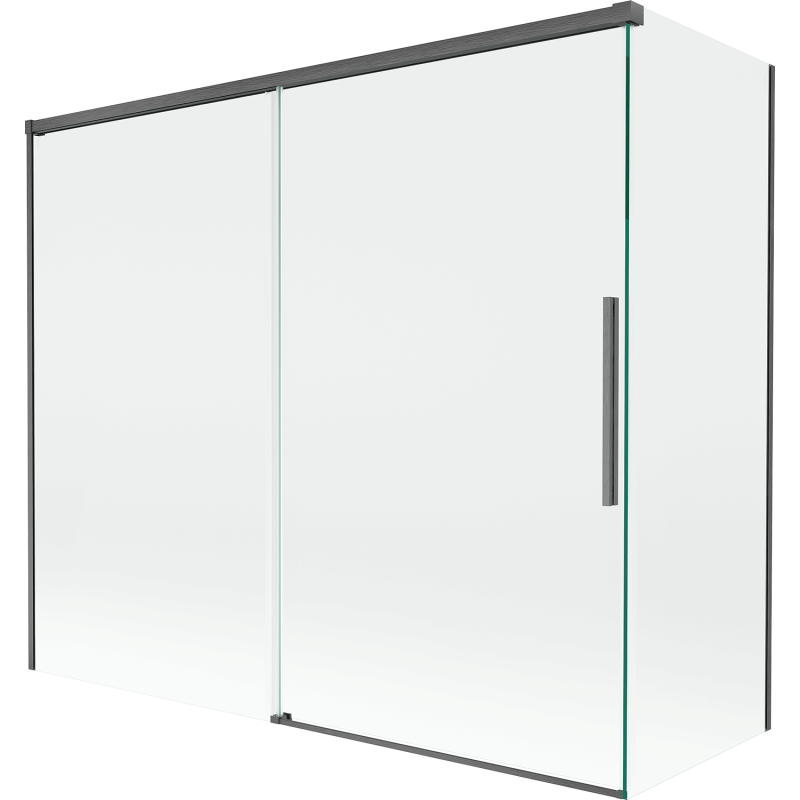Mexen Rox 2-szárnyas toló zuhanyfal 180 + 80 x 150 cm, átlátszó, gun szürke kefe - 8C9-180-080-66-00