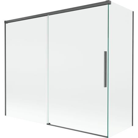 Mexen Rox paravan de baie 2-pliabil extensibil 180 + 80 x 150 cm, transparent, gri pistol periat - 8C9-180-080-66-00
