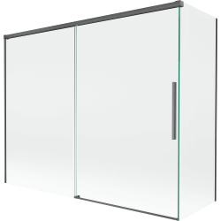 Mexen Rox paravan cadă cu 2 uși glisante 190 + 90 x 150 cm, transparent, gri armat periat - 8C9-190-090-66-00