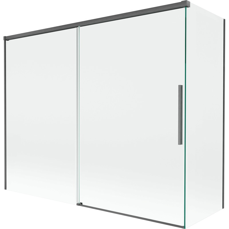 Mexen Rox paravan cadă cu 2 uși glisante 190 + 90 x 150 cm, transparent, gri armat periat - 8C9-190-090-66-00