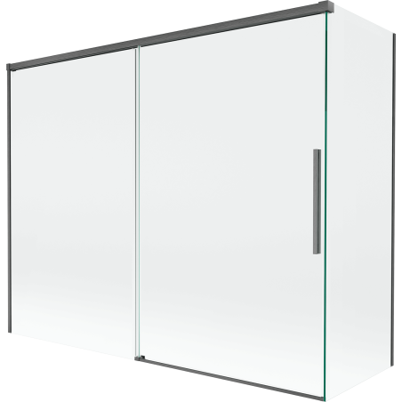 Mexen Rox paravan cadă 2-panouri culisante 190 + 90 x 150 cm, transparent, gri armat periat - 8C9-190-090-66-00
