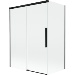 Mexen Rox 2-szárnyas, tolható fürdőszobai paraván 120 + 70 x 150 cm, átlátszó, fekete - 8C9-120-070-70-00