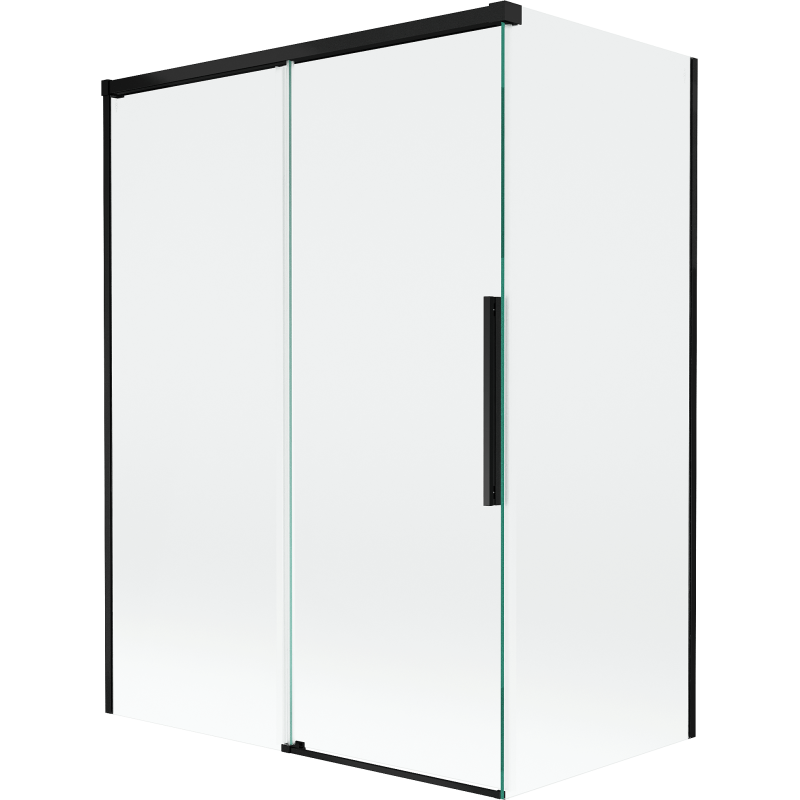 Mexen Rox 2-szárnyas, tolható fürdőszobai paraván 120 + 70 x 150 cm, átlátszó, fekete - 8C9-120-070-70-00